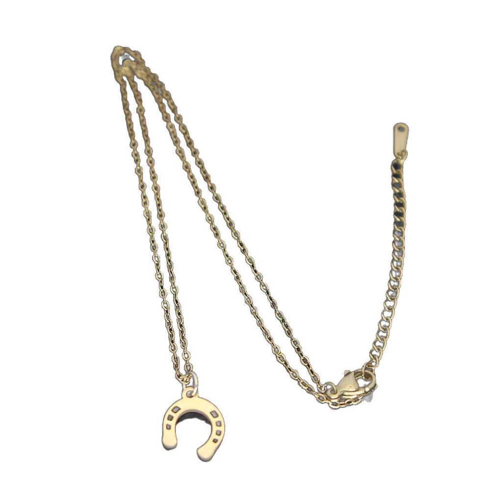 Elegant Horseshoe Pendant Necklace for Women - Stainless Steel Clavicle Chain