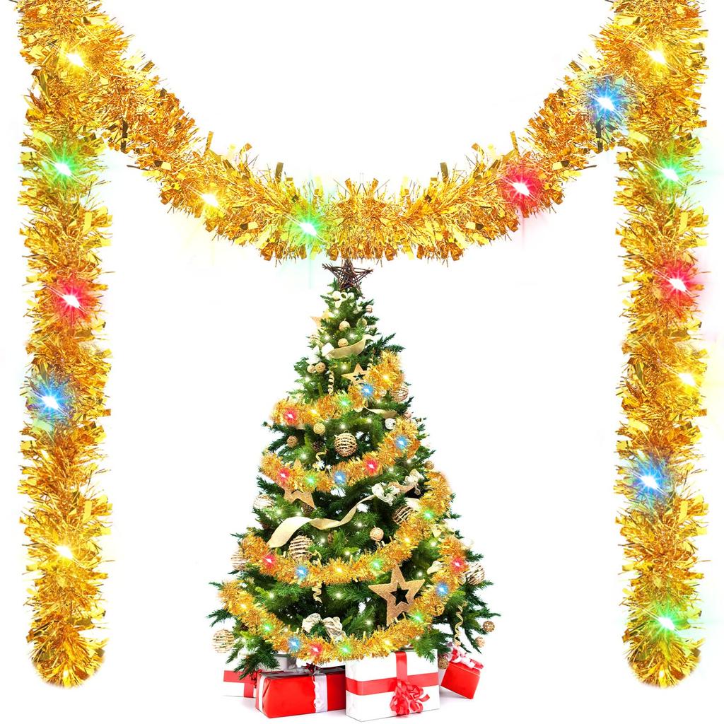 1/3pcs 5M Christmas Tinsel Garland Decorations,Indoor/Outdoor Hanging Party Decor for Tree, New Year's,Durable Festive Decor