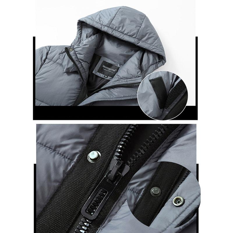 Мужское хлопковое пальто больших размеров средней длины, свободное повседневное толстое хлопковое пальто с капюшоном, 4XL-10XL