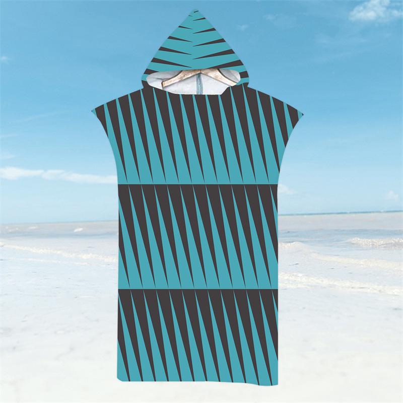 Microfiber Hooded Poncho Quickdry Beach Bathrobe For Adults