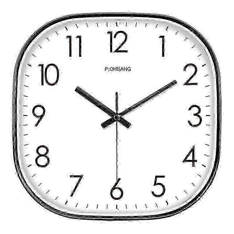 12 Inch Black Square Wall Clock Silent & Non-Ticking Modern Wall Clock Operated for Living Room Bedroom Kitchen Office Clock Wall Decoration