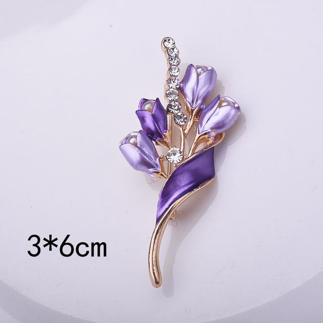 Элегантная золотая белая брошь-тюльпан, милая цветочная булавка, подарок для женщин, свадебных, помолвочных, вечерних, вечеринок, ювелирных изделий