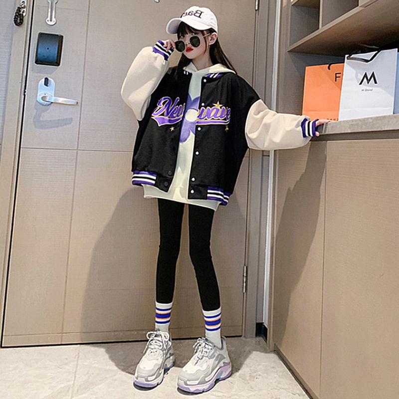 Весна Осень Куртка для девочек-подростков Детская мода Бейсбольная форма Спортивное пальто Подарок на день рождения 4 6 8 10 12 14 лет Детская одежда
