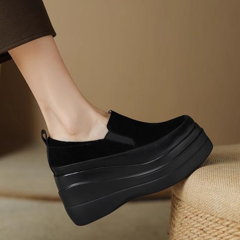 Модные осенние туфли на каблуке-каблуке, женские туфли с круглым носком и глубоким ртом, леопардовым принтом, толстая подошва, нескользящие, износостойкие, низкие туфли