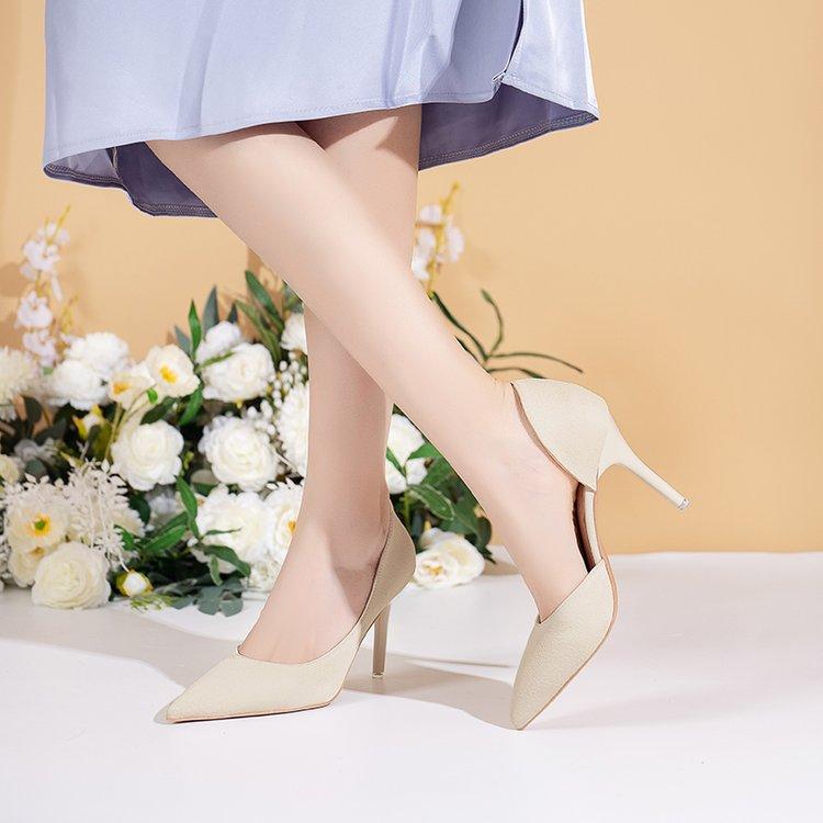 Candy Color Thin High Heels Pumps Shoes Woman Side Empty Stilettos Women Heels Shoes Party Office Wedding Shoes for Lady 2024
