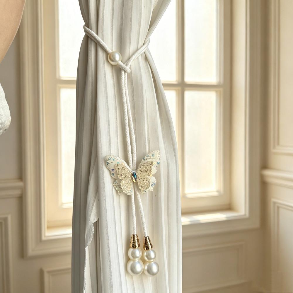 2PCS Creative Butterfly Curtain Tie Strap Adjustable Curtain Rope Curtain Tie Back Home Decor
