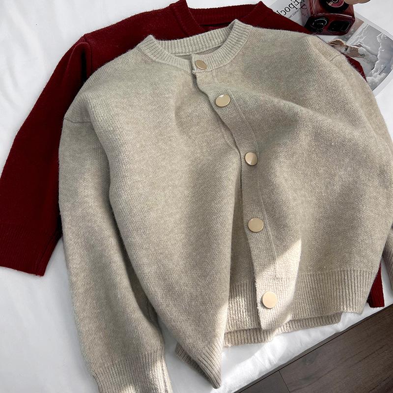 Премиальный модный вязаный кардиган женский весенний, осенний и зимний многослойный повседневный свободный базовый свитер мягкий восковой топ