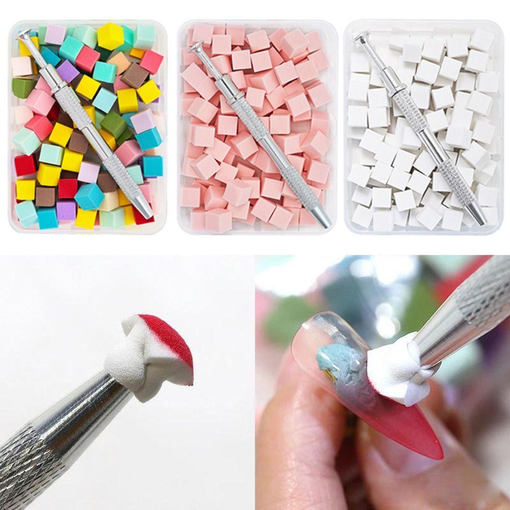 High Rebound DIY Manicure Makeup Sponge Coloring Stamping Nails Smudge Nail Brush Tool Girls
