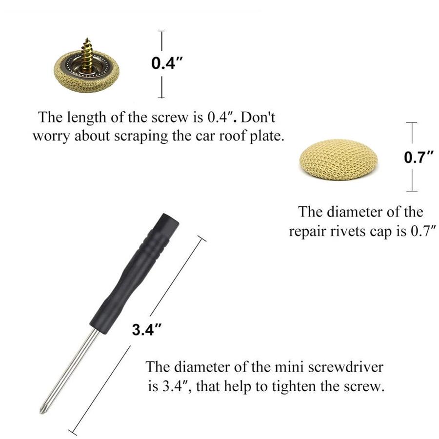 60 шт. Бежевый комплект для ремонта потолка салона автомобиля, провисшей обивки, кнопки-защелки, булавки