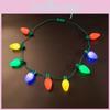 Красочное светодиодное светящееся ожерелье с 9 яркими лампочками для праздничных рождественских торжеств