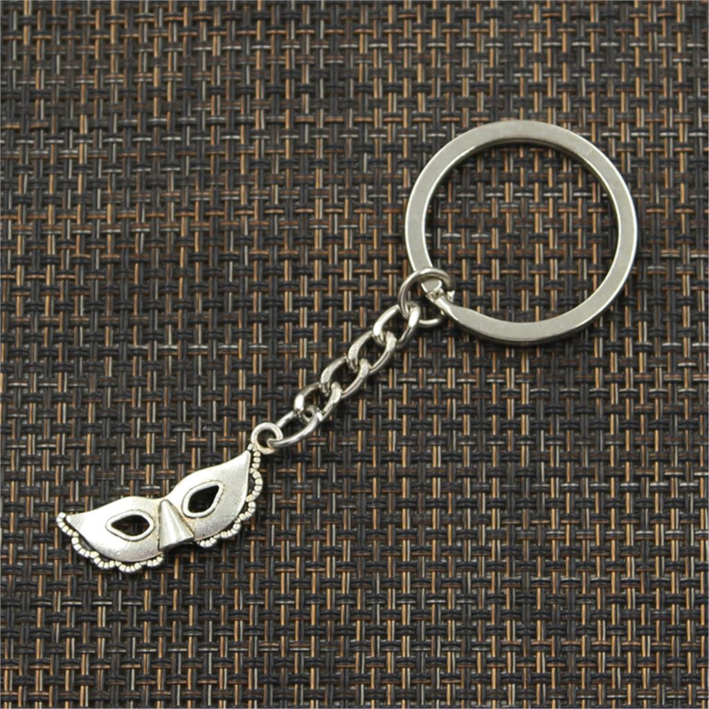 Fashion Party Mask Masquerade Mardi Gras 31x12mm Pendant 30mm Key Chain Bronze Men Gift Keychain