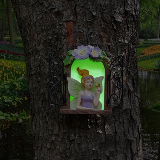 Причудливая садовая статуя эльфа, подвесной кулон, прочная смола, устойчивая к ультрафиолетовому излучению краска, украшение для сада, кулон