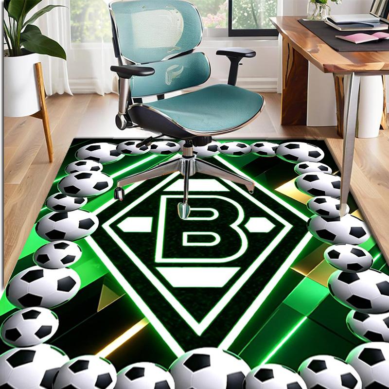 Borussia Monchengladbach Pattern Rug, Indoor/Outdoor Mat, for Picnic, Gameroom, Bedroom, Office, Living Room, Home Decor Carpet, Birthday Gift