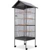 Bird Cage - vidaXL - 66 X 66 X 155 Cm - Black Steel - 4 Perches - Indoor
