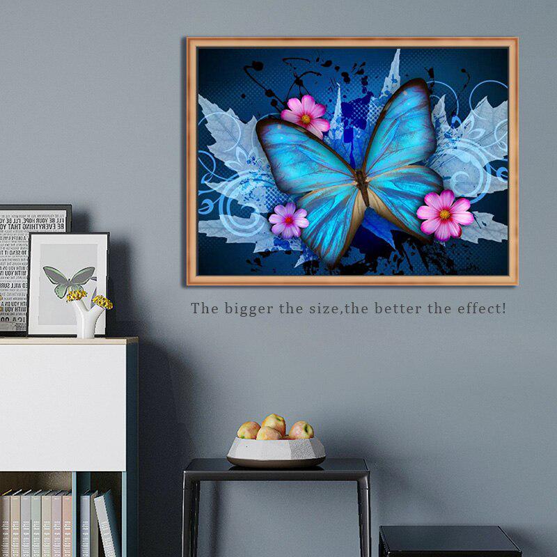 Diamond Embroidery Blue Butterfly Handmade Diamond Painting Needlework Cross Stitch Home Decor