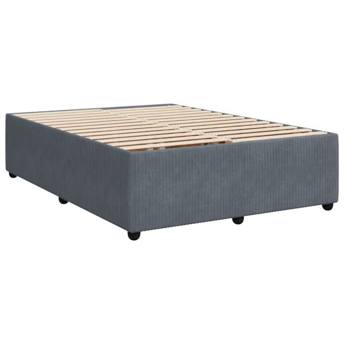 VidaXL Cadre de lit Gris foncé 160 x 200 cm Velours, sommier, cadre de lit plateforme, cadre de lit rembourré, meuble de 3285019
