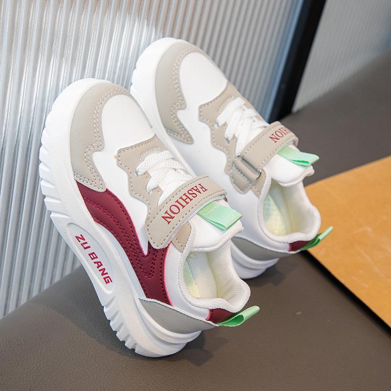 Girls' Sports Shoes 2025 Spring and Autumn New Children's Dad Shoes Leather Board Shoes Boys Breathable Casual Running Shoes