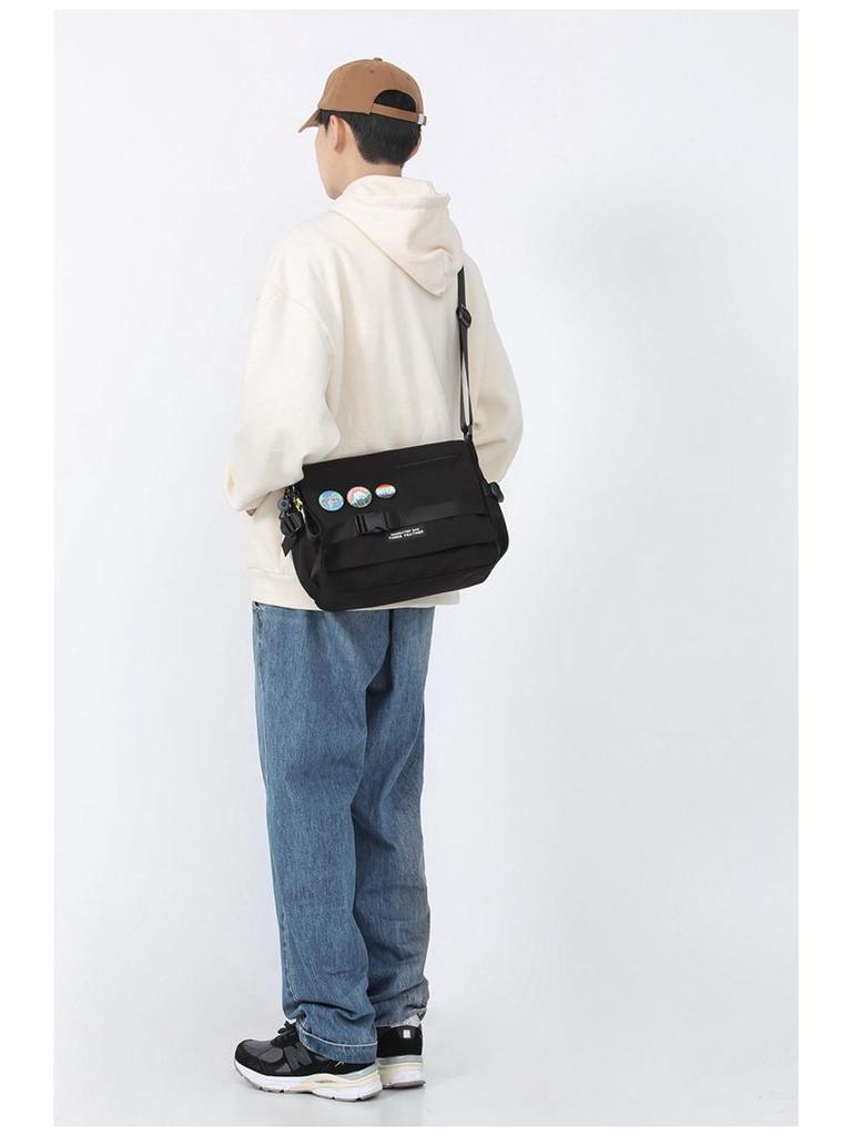 Men's Trendy Large Capacity Japanese Minimalist Crossbody Bag, Versatile College Student Shoulder & Messenger Bag