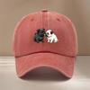This Is a Black And White Pug Pattern Printed Baseball Cap Lightweight Trendy Adjustable Size Curved Brim Hat Unisex Comfortab