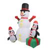 1.8m Xmas Inflatable Outdoor Snowman Penguin Combination Inflatable Blow Up Snowman Christmas Decoration IP44 Waterproof