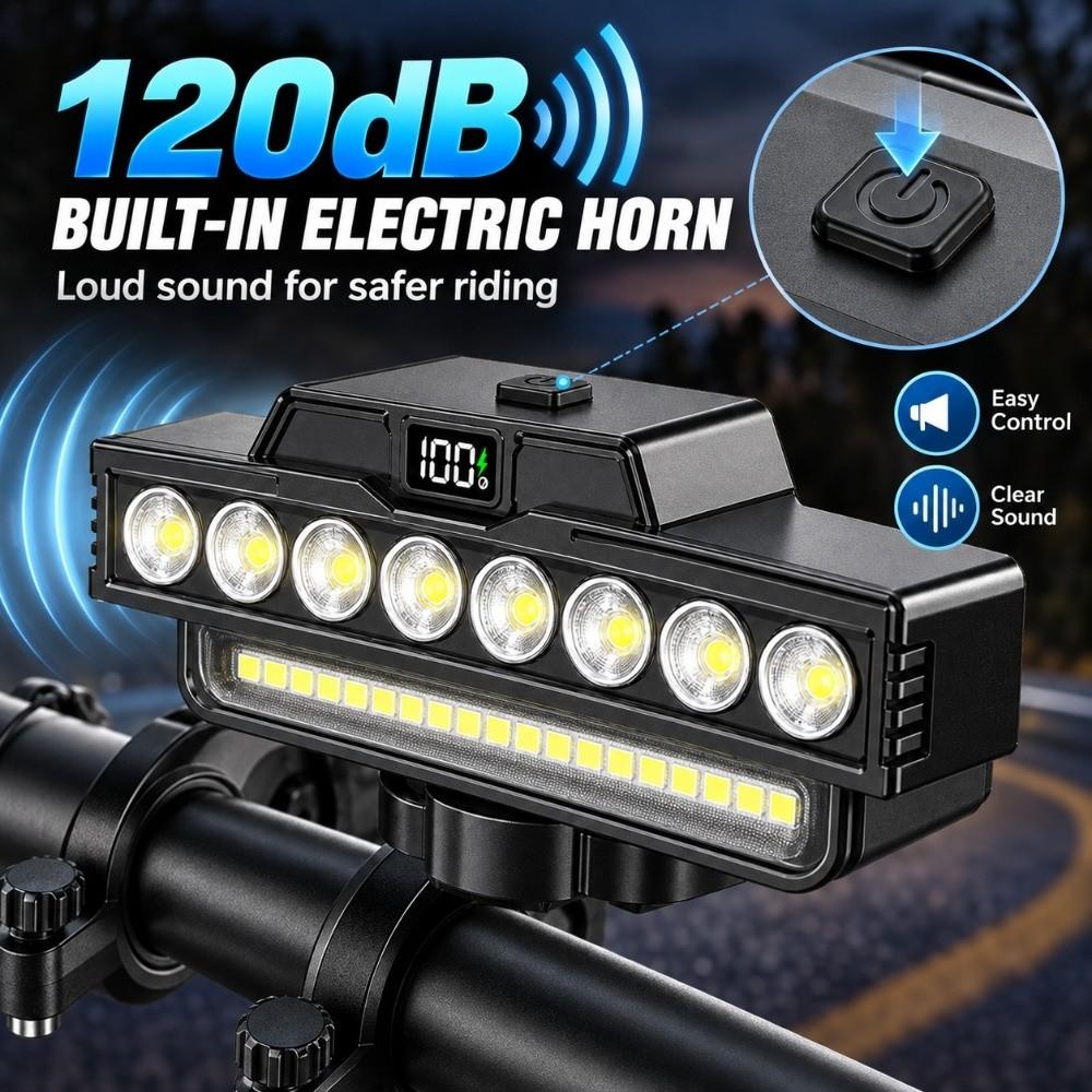 USB Rechargeable Bike Front Lights 9LED Cycling Flashlight Universal MTB Head Lamp Night Riding