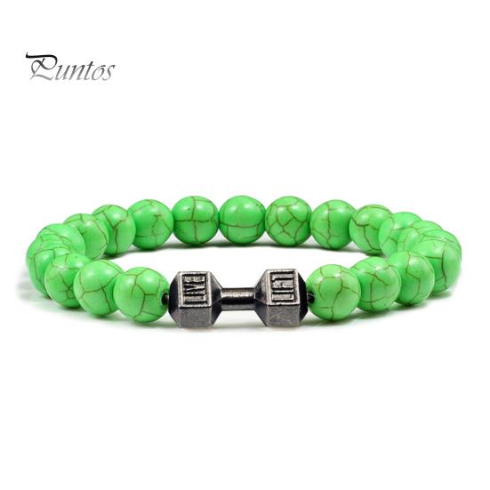 Браслет из бисера со штангой в этническом стиле, целебная энергия, красочный искусственный бирюзовый натуральный камень, круглые бусины, браслет для девочек, модные украшения