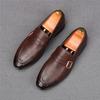 Модные Новые Заостренные Слипоны Черные Коричневые Кожаные Туфли Для Мужчин Дизайнерские Лоферы с Ремешком-Монком Для Выпускного Вечера Свадьбы Zapatillas Hombre