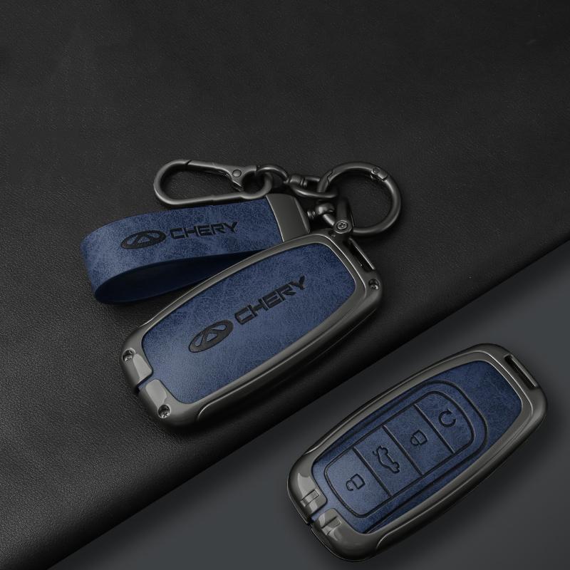 Alloy Leather Car Key Case Cover for Chery Tiggo 8 Pro Omoda 5 Tiggo 8plus New 5 Plus 7pro Jaecoo J7 J8 7 Phev 2025 2024 2023 J111