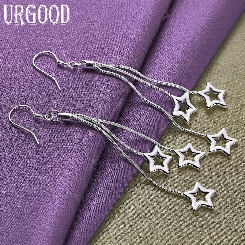 Серьги в форме звезды из стерлингового серебра 925 пробы, модные украшения