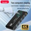 HDMI KVM-переключатель: Устройство для совместного использования 2-в-1 USB 3.0 для настольных ПК, принтера и мыши, поддержка 4K