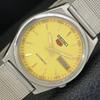 5 AUTOMATIC 7009A VINTAGE JAPAN MENS YELLOW COLOR DIAL WATCH A701609-5 R206c-a701609
