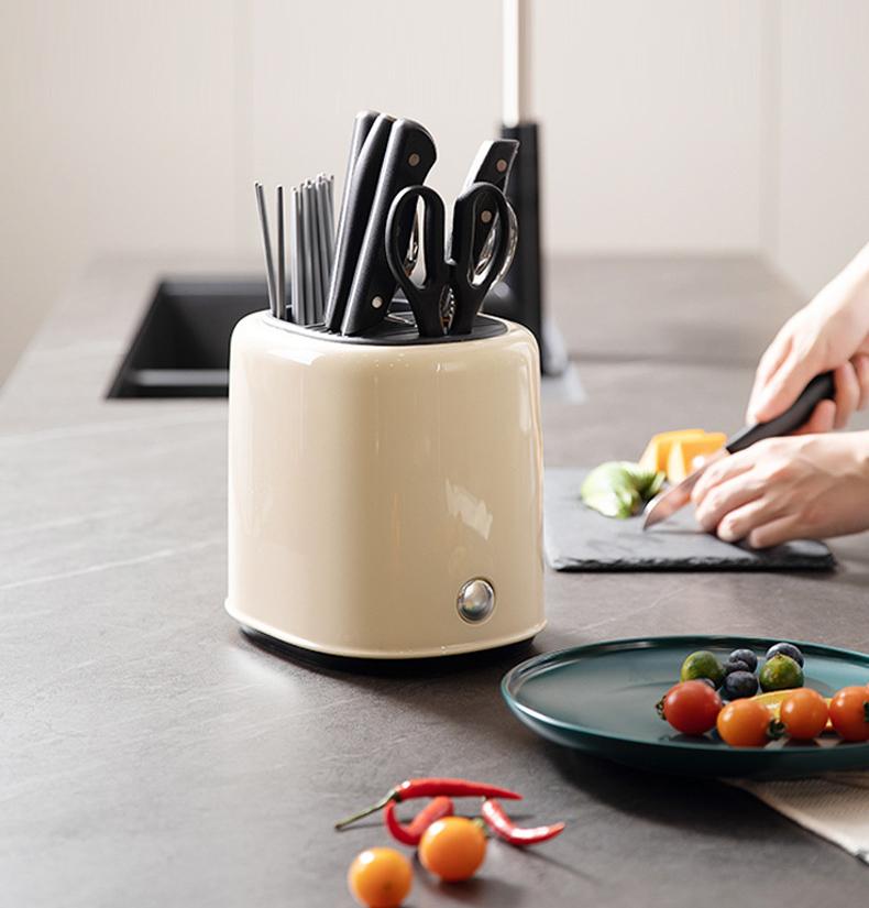 Multifunctional Kitchen Knife Holder with Removable Chopstick Container and Storage Rack for Organizing Knives and Kitchen Utensils