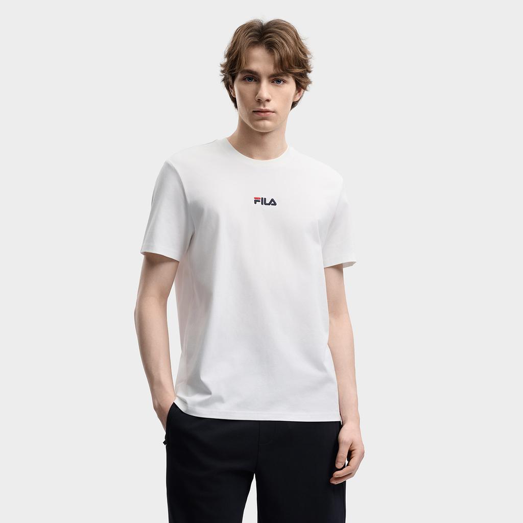 Fila Оригинальная Классическая Футболка с Круглым Вырезом и Коротким Рукавом Мужские Топы F51M629103F-WT
