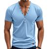 Men's Short Sleeve Henley Shirts Casual Solid Color Short Sleeve T Shirt for Men Polo Men Cotton Men's T Shirts