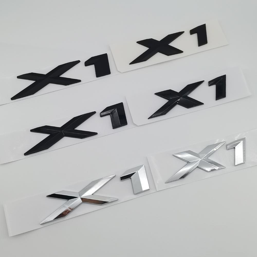 3D ABS Chrome Black Logo X1 Emblem Letters Nameplate Sticker Car Rear Trunk Badge For BMW X1 E84 F48 U11 Styling Accessories uo2