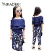 YUBAOBEI Комплекты одежды для девочек-подростков, летние комплекты одежды для девочек, топ-сарафан + штаны с цветочным принтом, одежда из 2 предметов для девочек