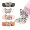 Fashionable Butterfly Rhinestone Decorative Belt for Women European and American Style Versatile Dress Jeans Belt