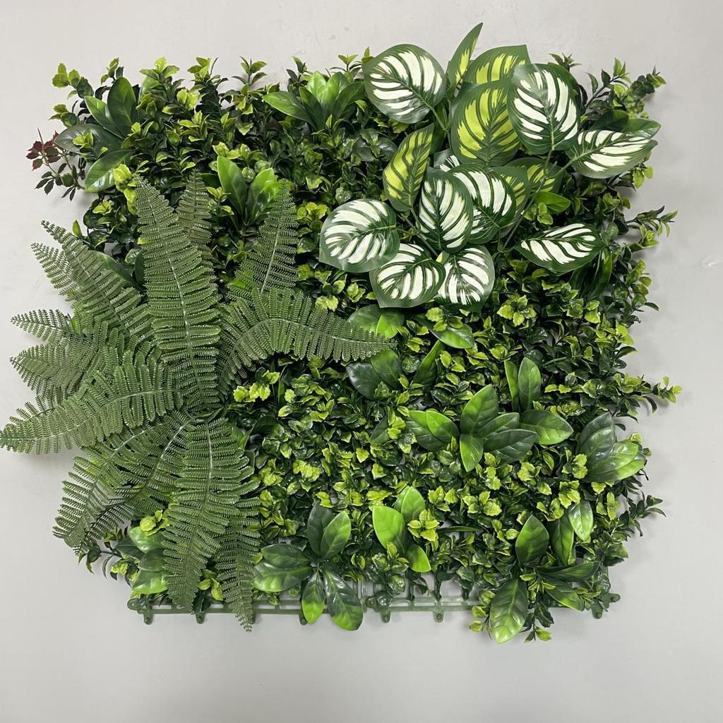 50×50cm Artificial Green Plant Wall - Plastic Vertical Garden, Fake Flower Wall, Synthetic Turf Background