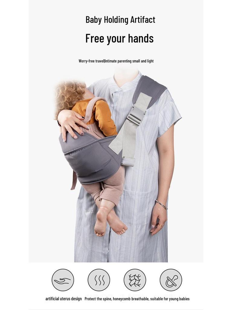 Baby Carrier: Simple Sling with Waist Stool for Newborns - Hands-Free, Portable Infant Holder
