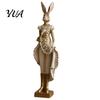 Unique Aesthetic Room Accessories Vintage Resin Mr & Mrs Rabbit Figurine, Dress Bunny Statues, Farmhouse Decorative Accents for Modern Home