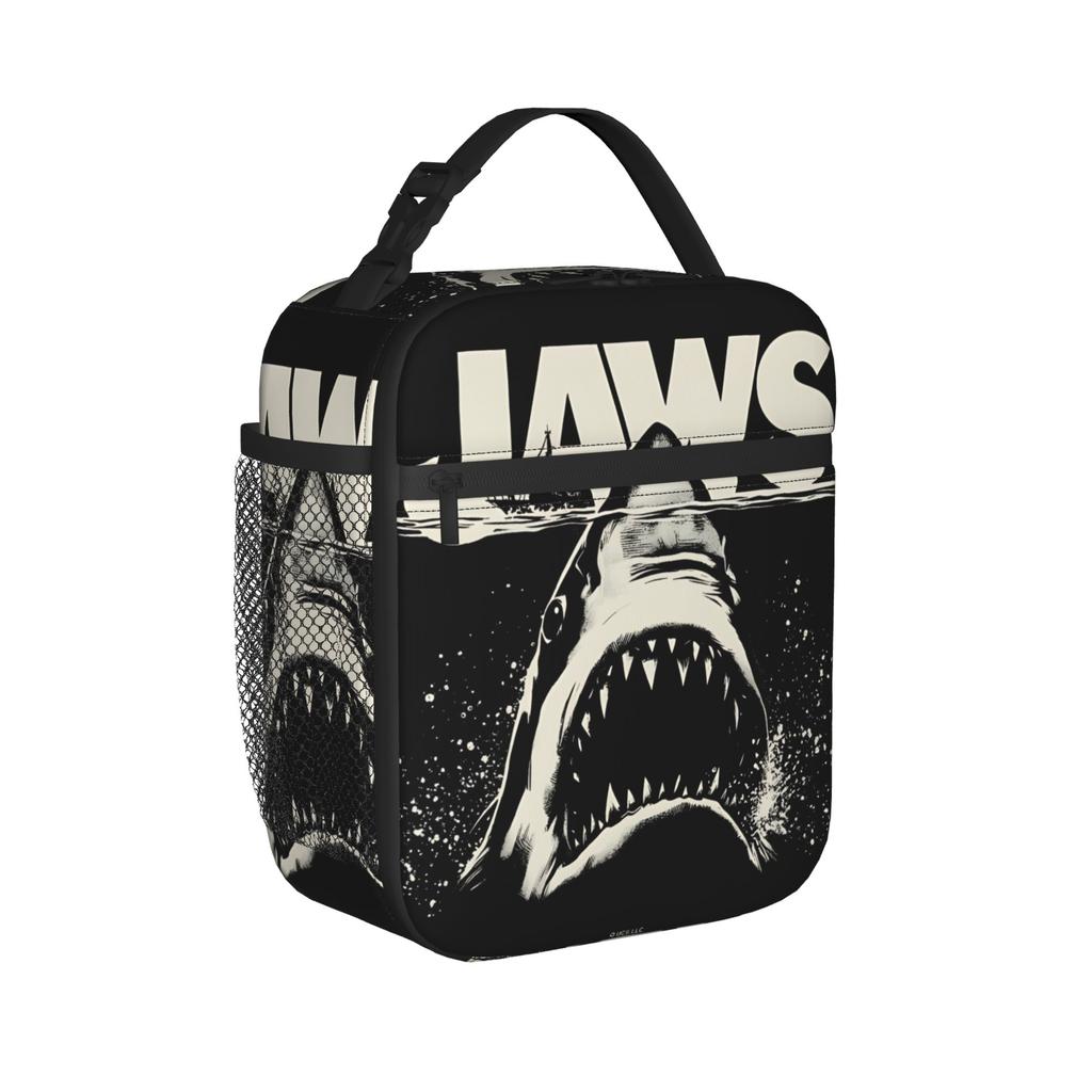 Jaws Bigger Boat Lunch Bag Office Portable Zipper Thermal Tote Handbags For Child Oxford Graphic Design Cooler Bag