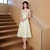 Французское haute couture шампанское подтяжки платье темперамент талия вечернее платье светская львица маленькое платье на день рождения платье платье