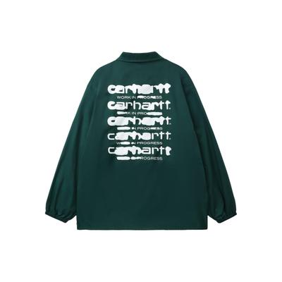 Carhartt WIP Куртка Coach с принтом логотипа, унисекс, темно-зеленая CHXJKA241003MGRD