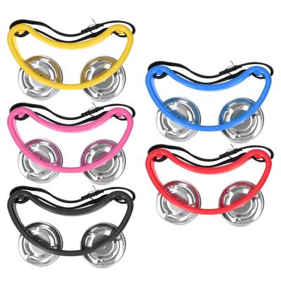 5 шт. тамбурин для ног 2?Ряд полумесяца в форме металлических джинглов ударный музыкальный инструмент