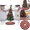 Luxurious Holiday Decoration Checked Burlap Cake Tree Skirt For Christmas 116cm