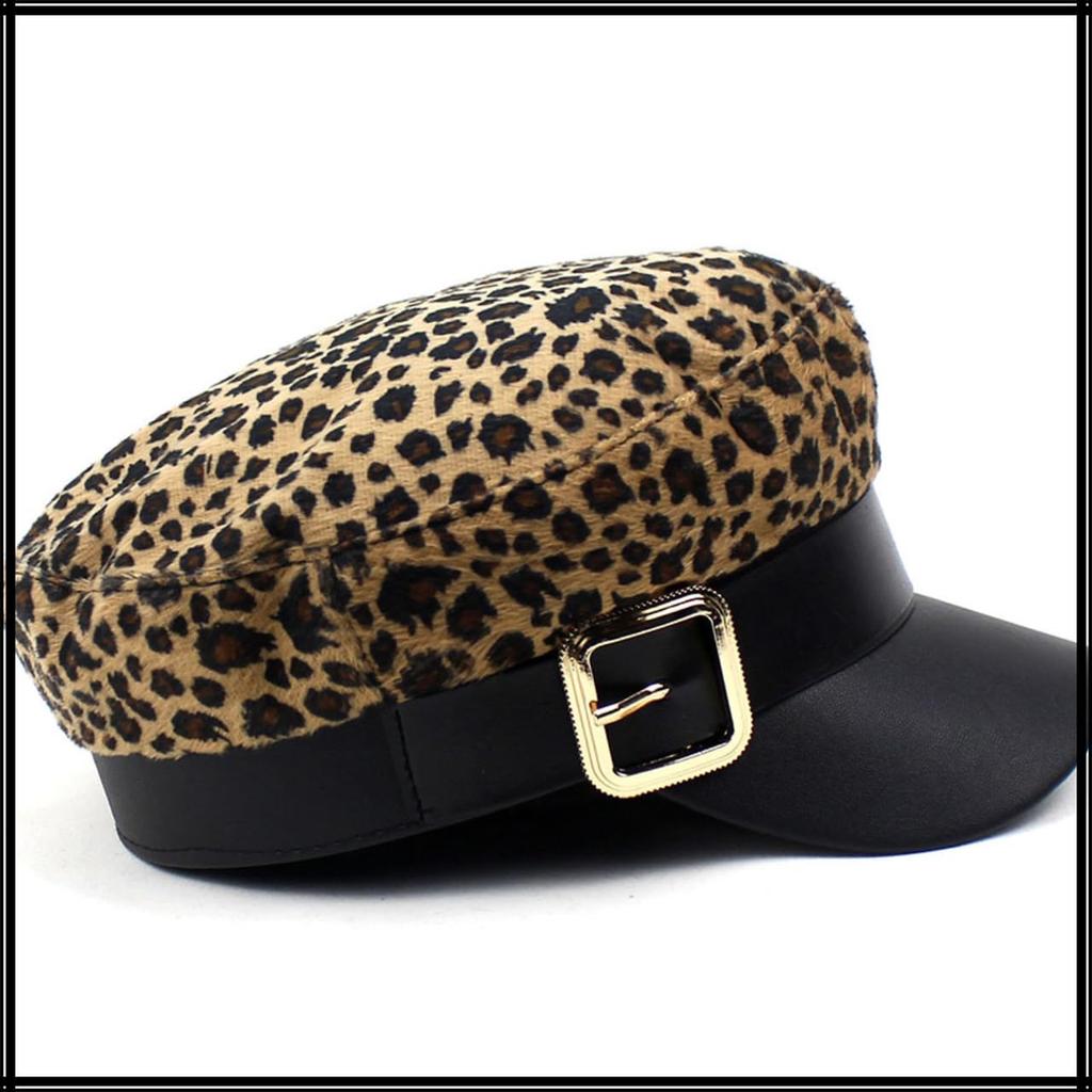 Морская кепка газетчика Леопард CZ324 [Белый Клык], Кепка, Принт, Шляпа, Прогулка, Путешествие, Модная, Животный, Женская, (коричневый)