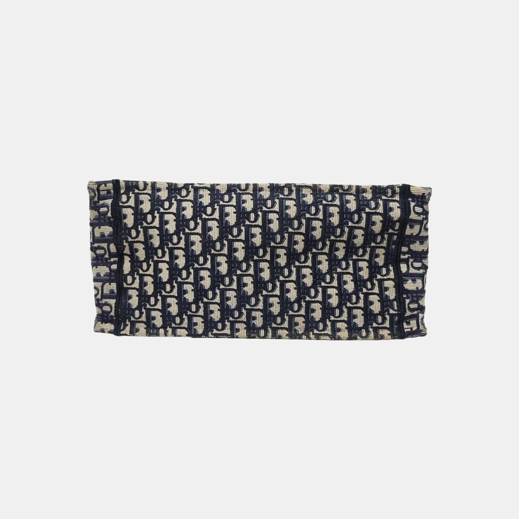 [Б/У] Сумка-тоут Book Tote, средняя, синий холст, вышитый монограмма, ручная сумка - Хорошее состояние #1IIT0IQ