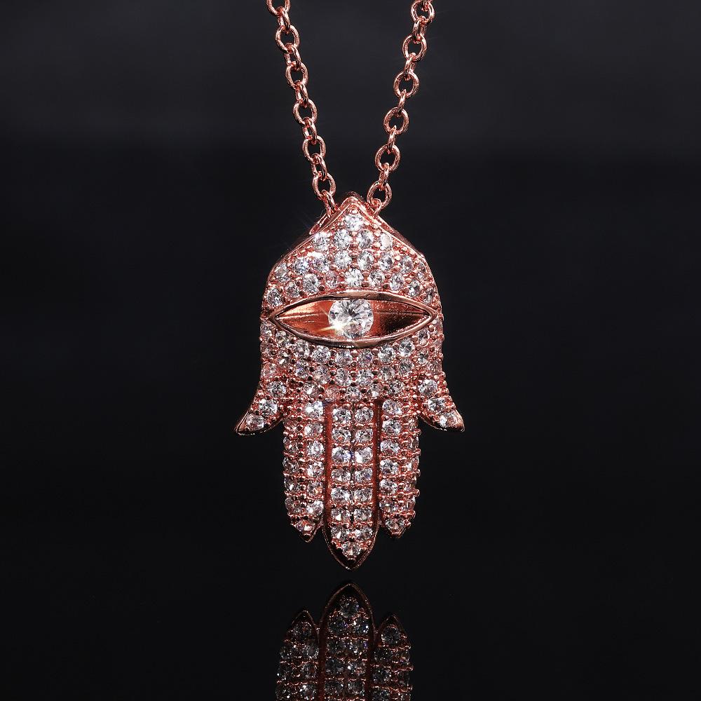 1Pc Fashion, Inlaid with Synthetic Zircon, Fashion Hand Pendant Necklace