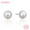 Линдон стерлингового серебра 925 пробы синтетический жемчуг серьги серьги-капли для женщин подарки на свадьбу