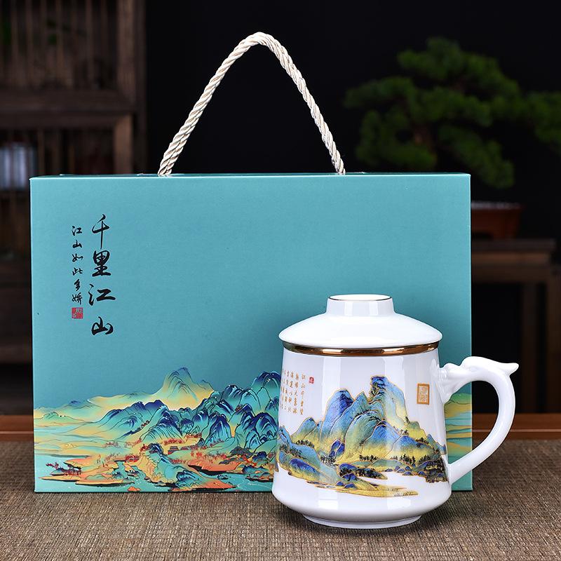 Керамическая чашка для чая, деловой партнер, подарок для руки, офисная чашка для воды, три чашки, подарок на открытие, чашка, банка, подарочная коробка, China-Chic